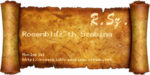 Rosenblüth Szabina névjegykártya